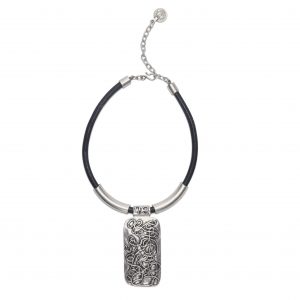 Handmade Confused Pewter Necklace - 1674