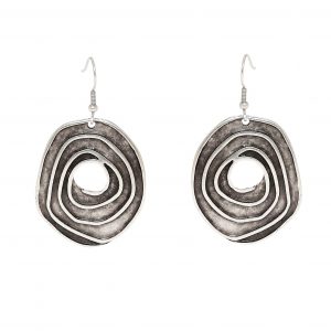 Handmade Embellish Pewter Earrings - 4636