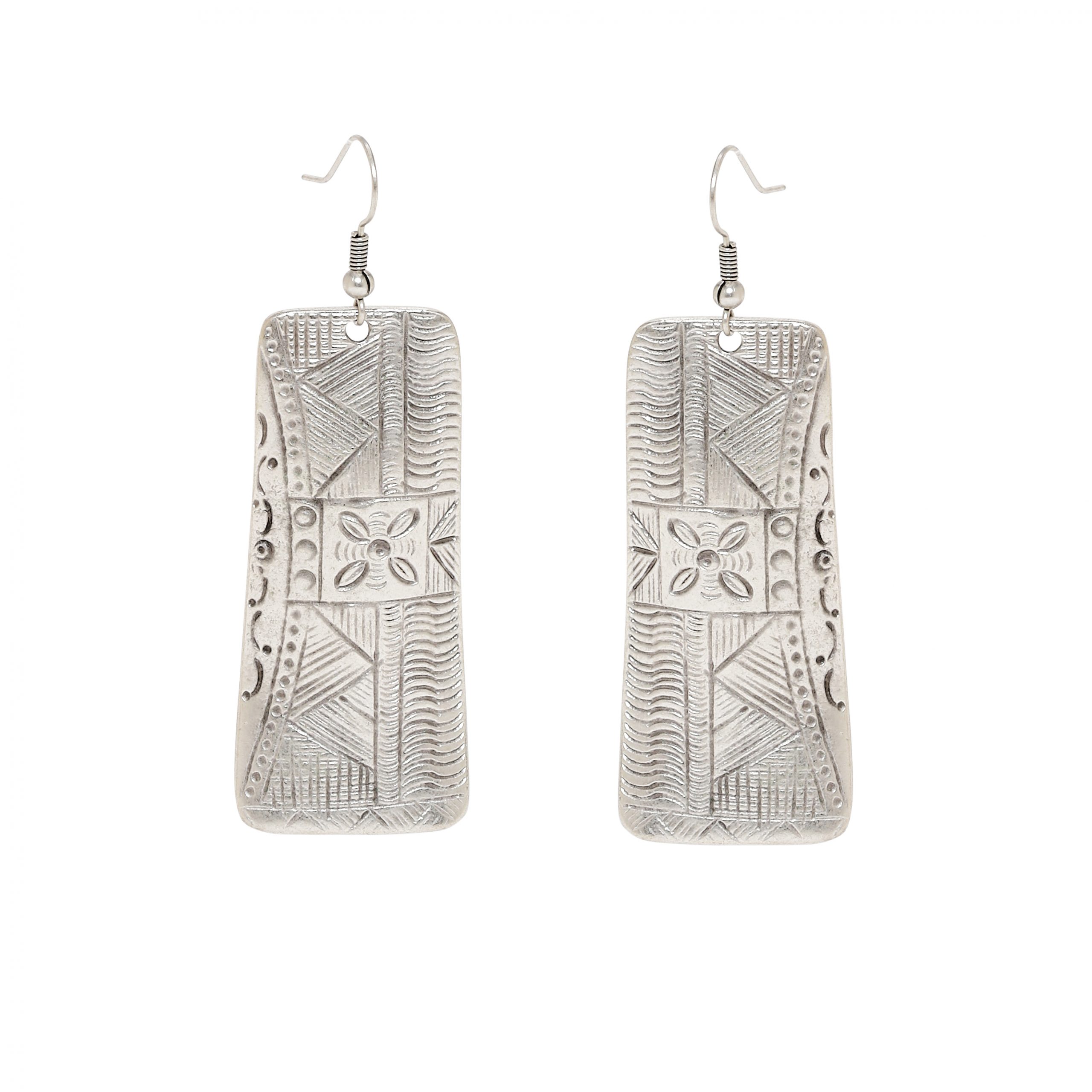 Handmade Pewter Earrings - 4653