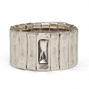 Handmade Crystal Pewter Bracelet - NB2214 Clear