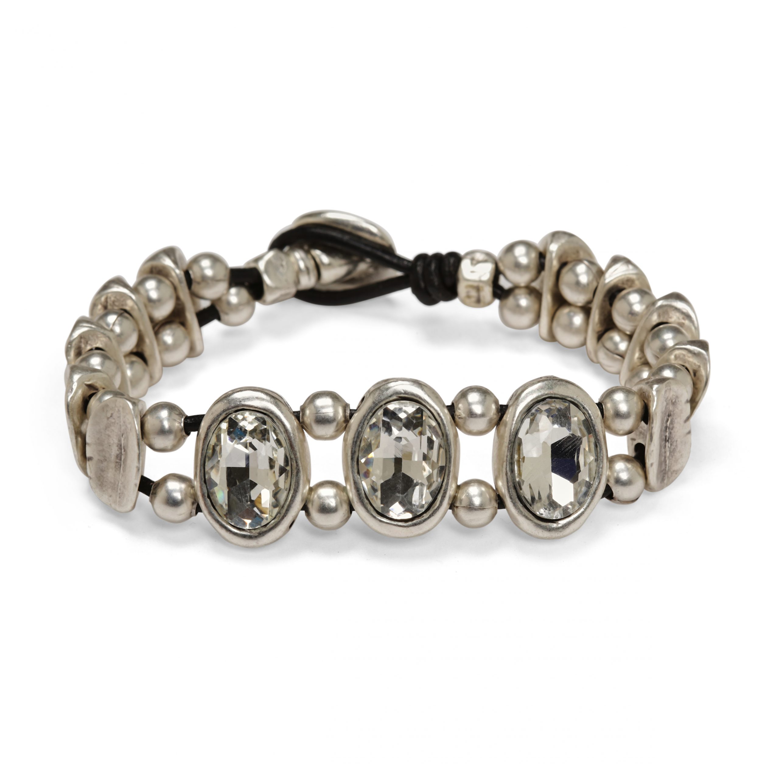 Handmade Crystal Pewter Bracelet - NB2367 - Image 3
