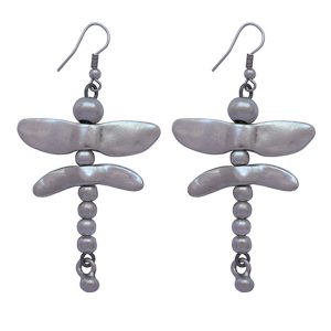 Handmade Dragonfly Pewter Earrings - NE1238