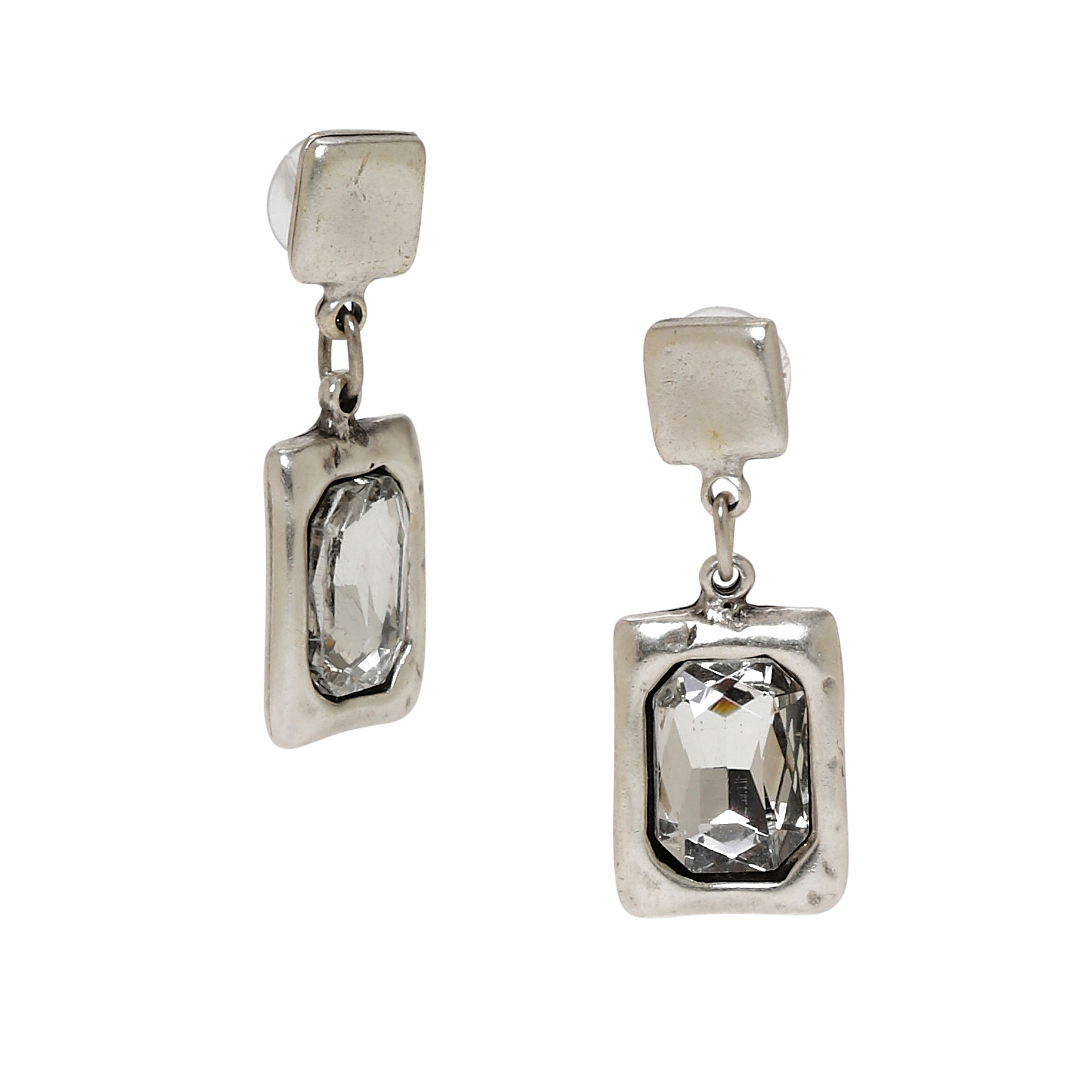 Handmade Crystal Pewter Earrings - NE1357 - Image 2