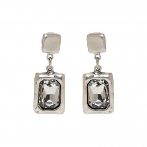 Handmade Crystal Pewter Earrings - NE1357