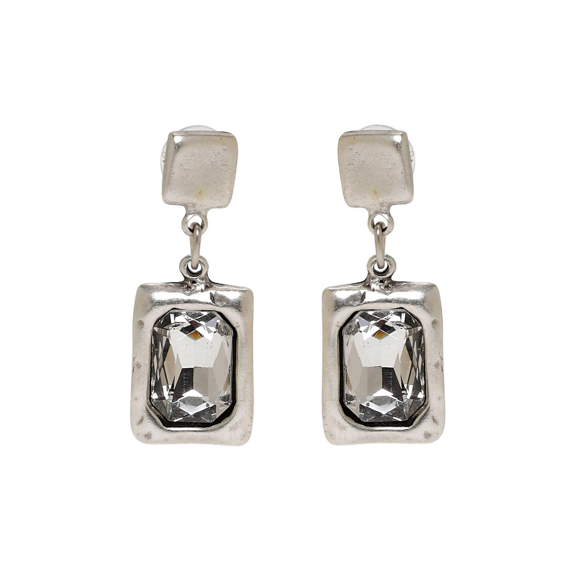 Handmade Crystal Pewter Earrings - NE1357