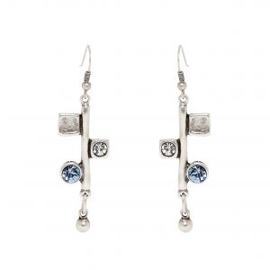 Handmade Crystal Pewter Earrings - NE1429