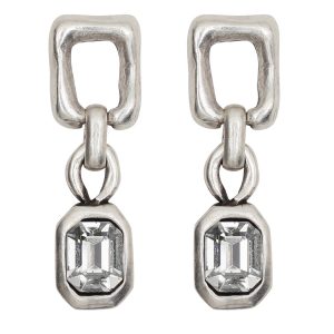 Handmade Castle Pewter Crystal Earrings - NE1508