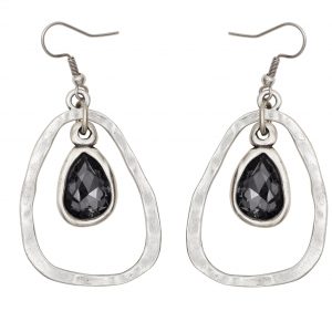 Handmade Crystal Pewter Earrings - NE1560