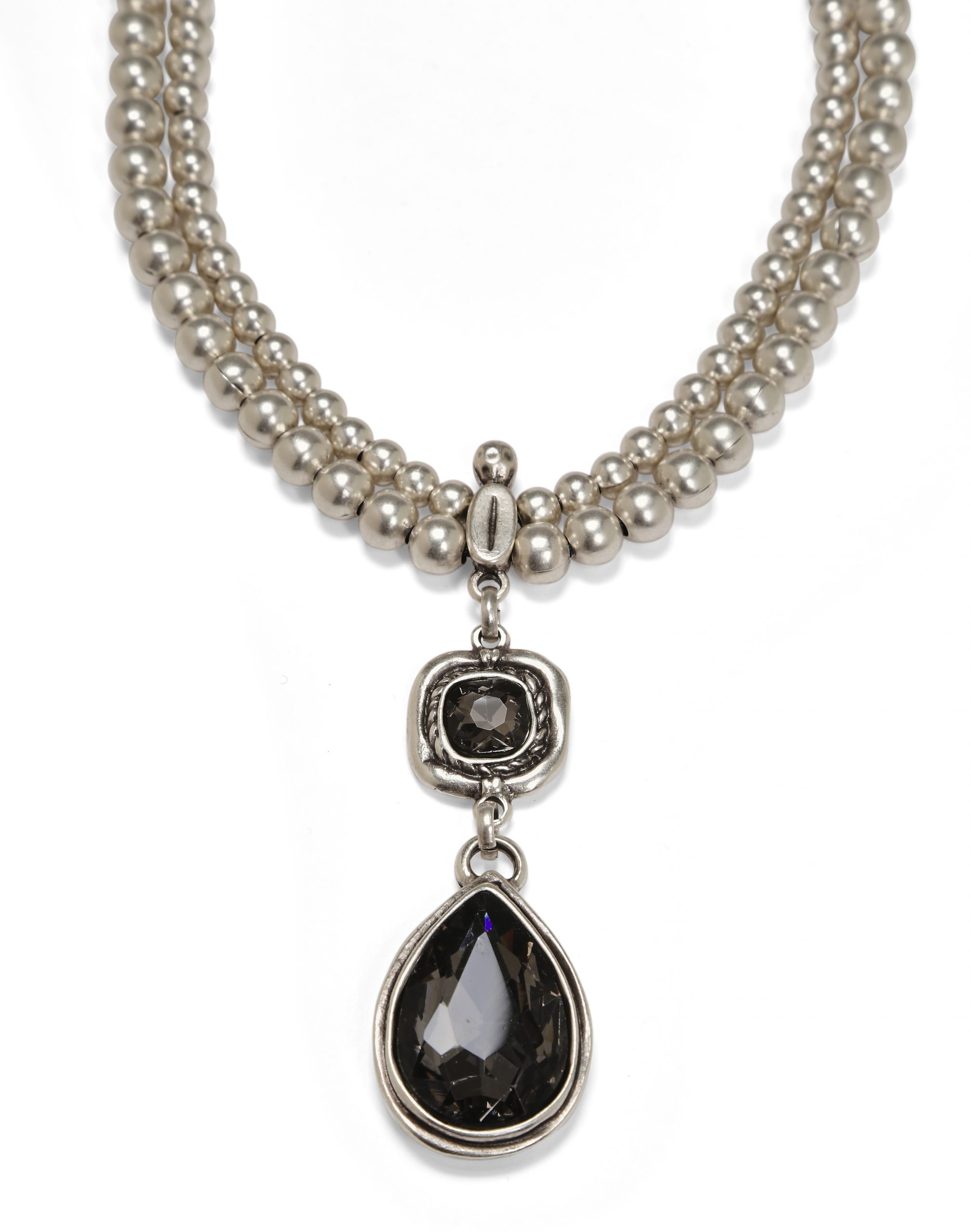 Handmade Crystal Pewter Necklace - NN3131 - Image 2