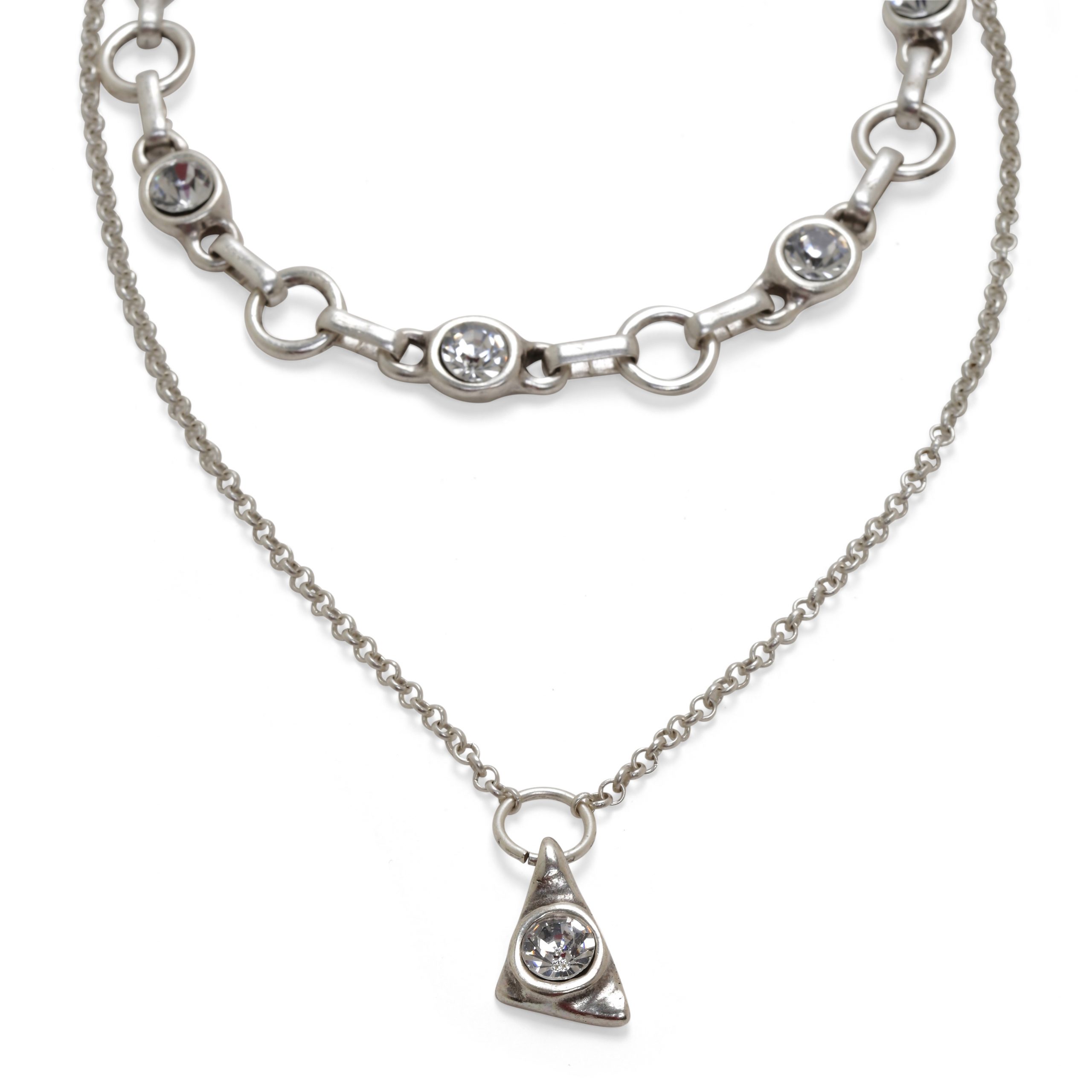 Handmade Chic Crystal Pewter Necklace - NN3511 - Image 2