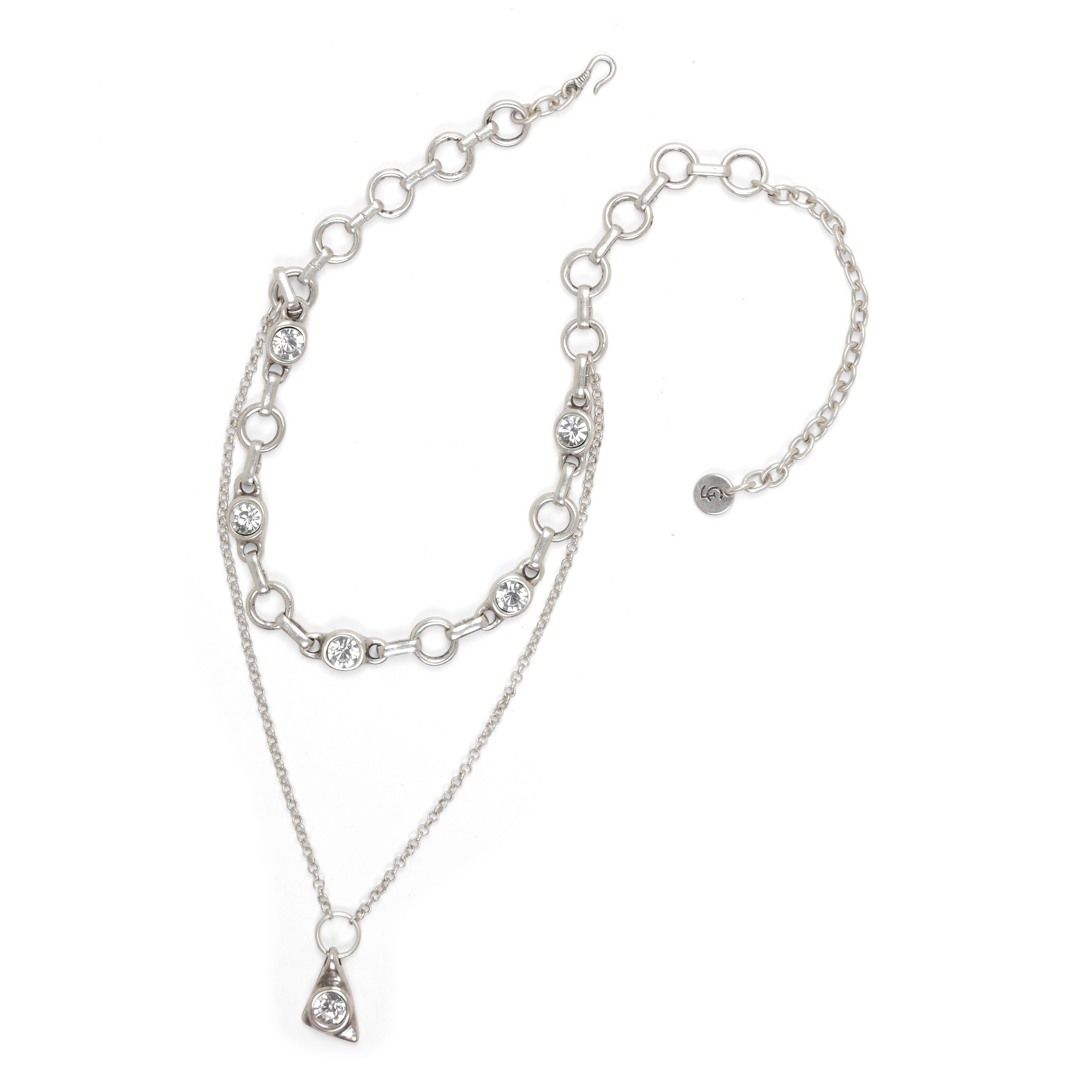 Handmade Chic Crystal Pewter Necklace - NN3511 - Image 3