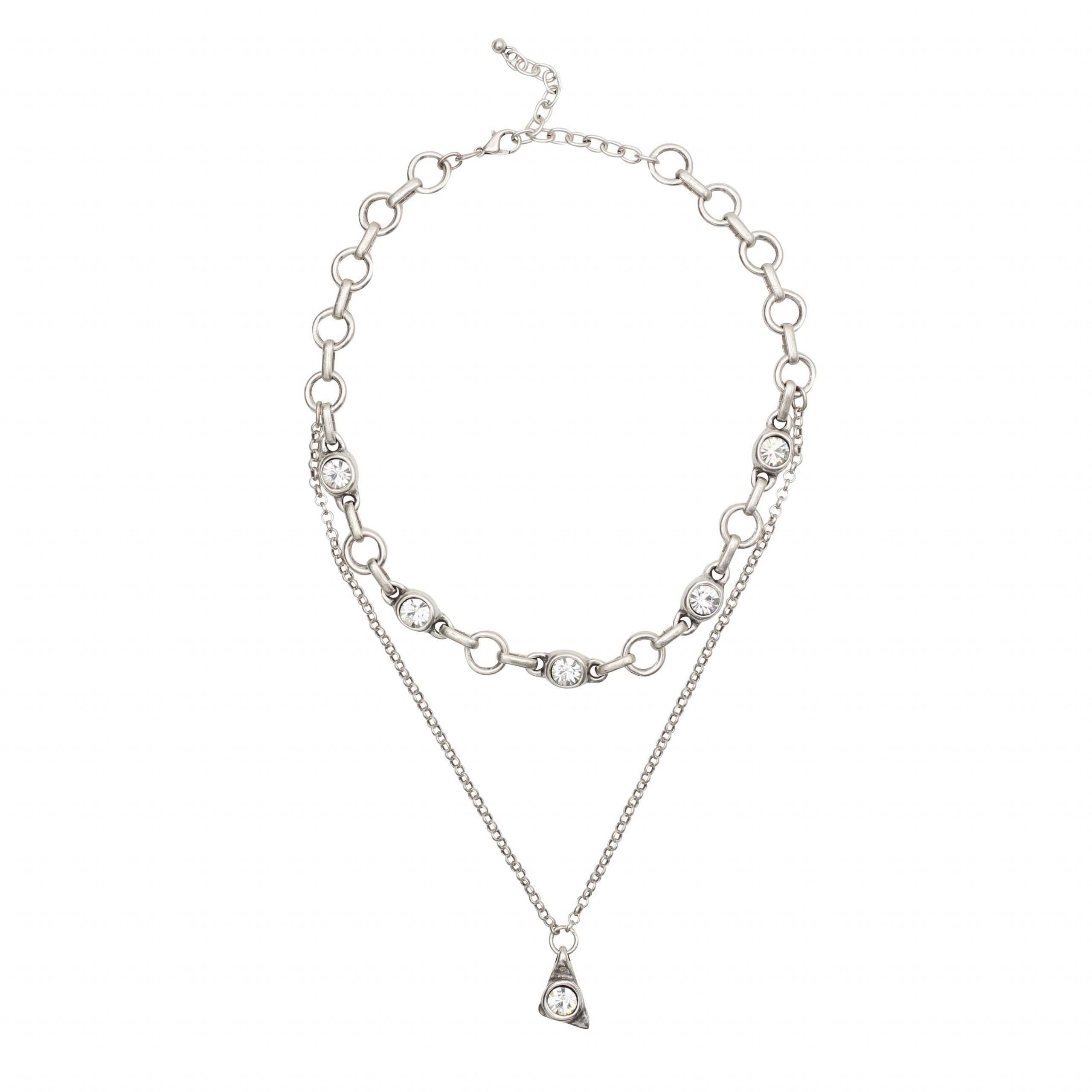 Handmade Chic Crystal Pewter Necklace - NN3511