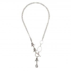 Handmade Honey Bee Crystal Pewter Necklace - NN3554