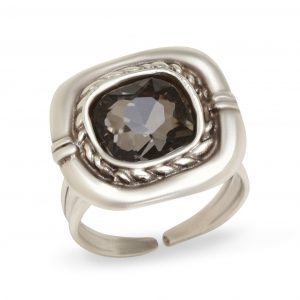 Handmade Crystal Pewter Ring - NR6075