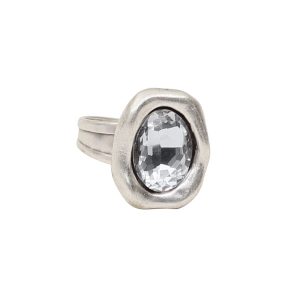 Handmade Crystal Pewter Ring - NR6099