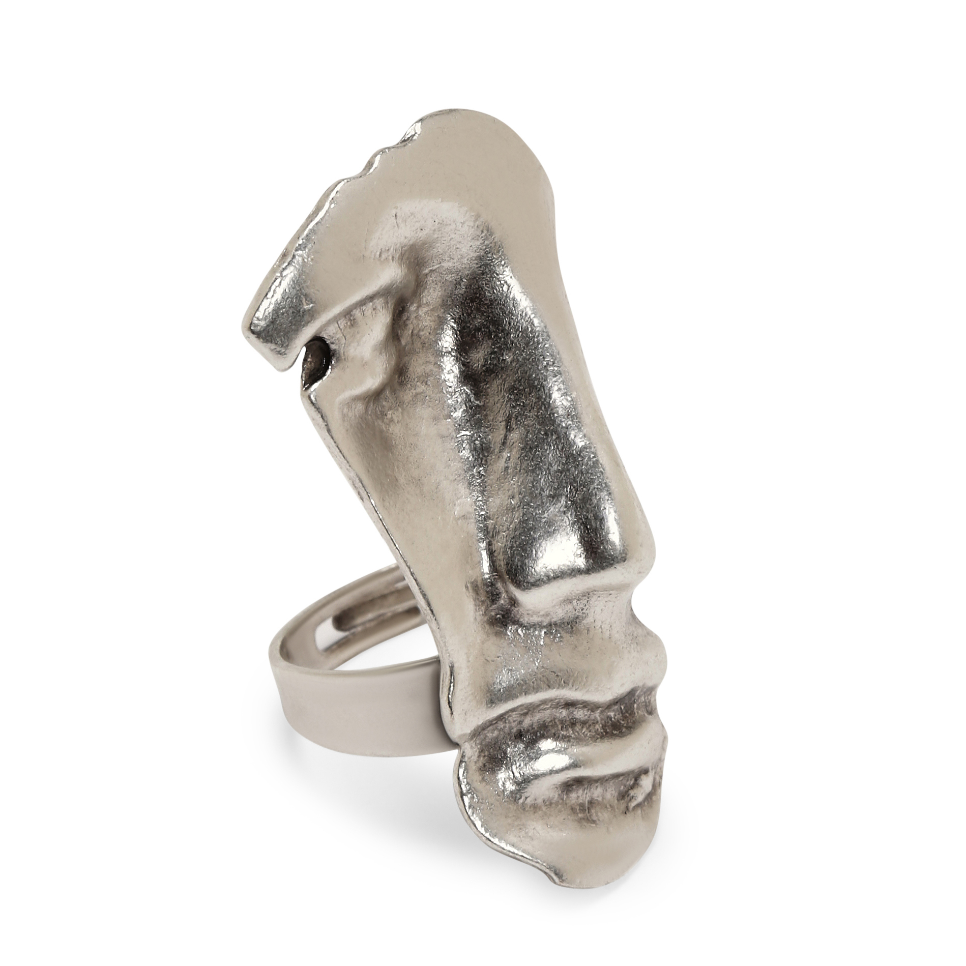 Handmade Strange Face Pewter Ring - ZR-180 - Image 3