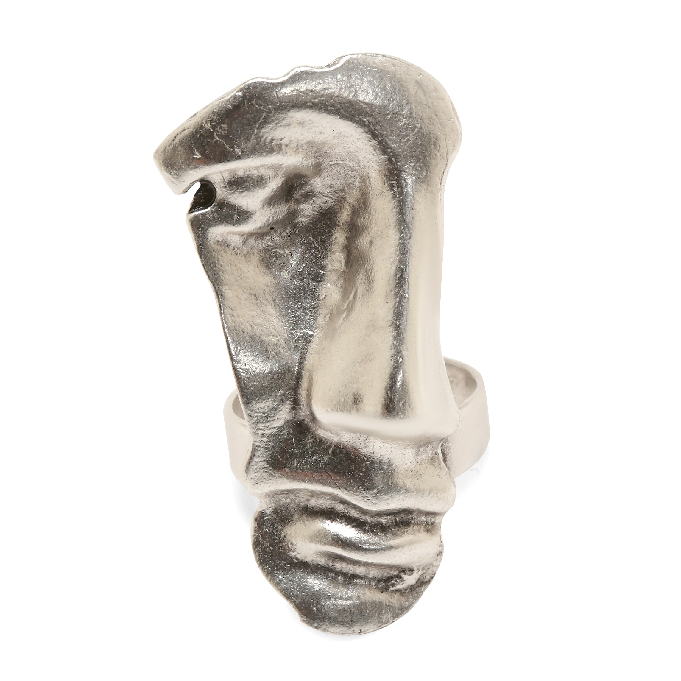 Handmade Strange Face Pewter Ring - ZR-180