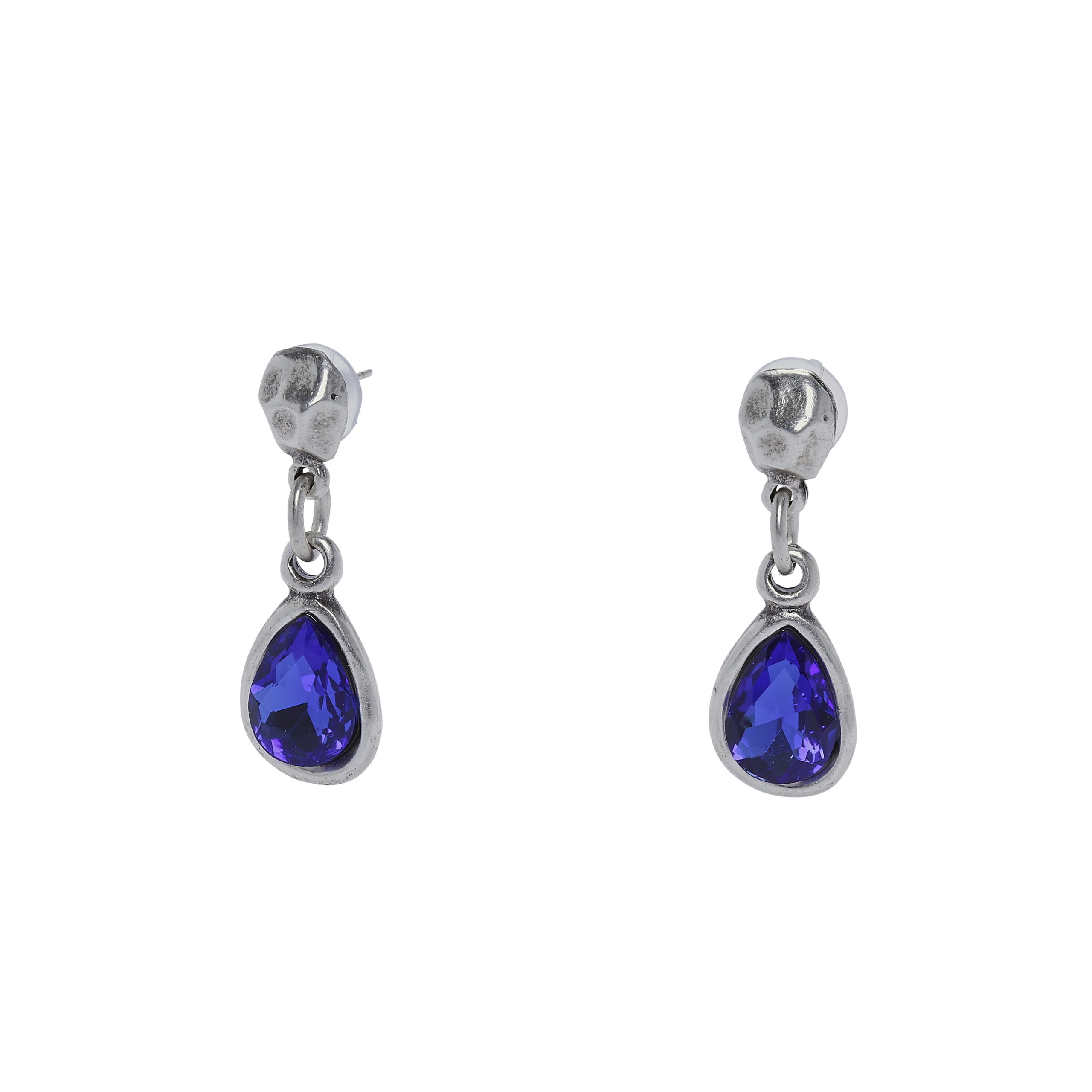 Handmade Crystal Pewter Earrings - NE1270