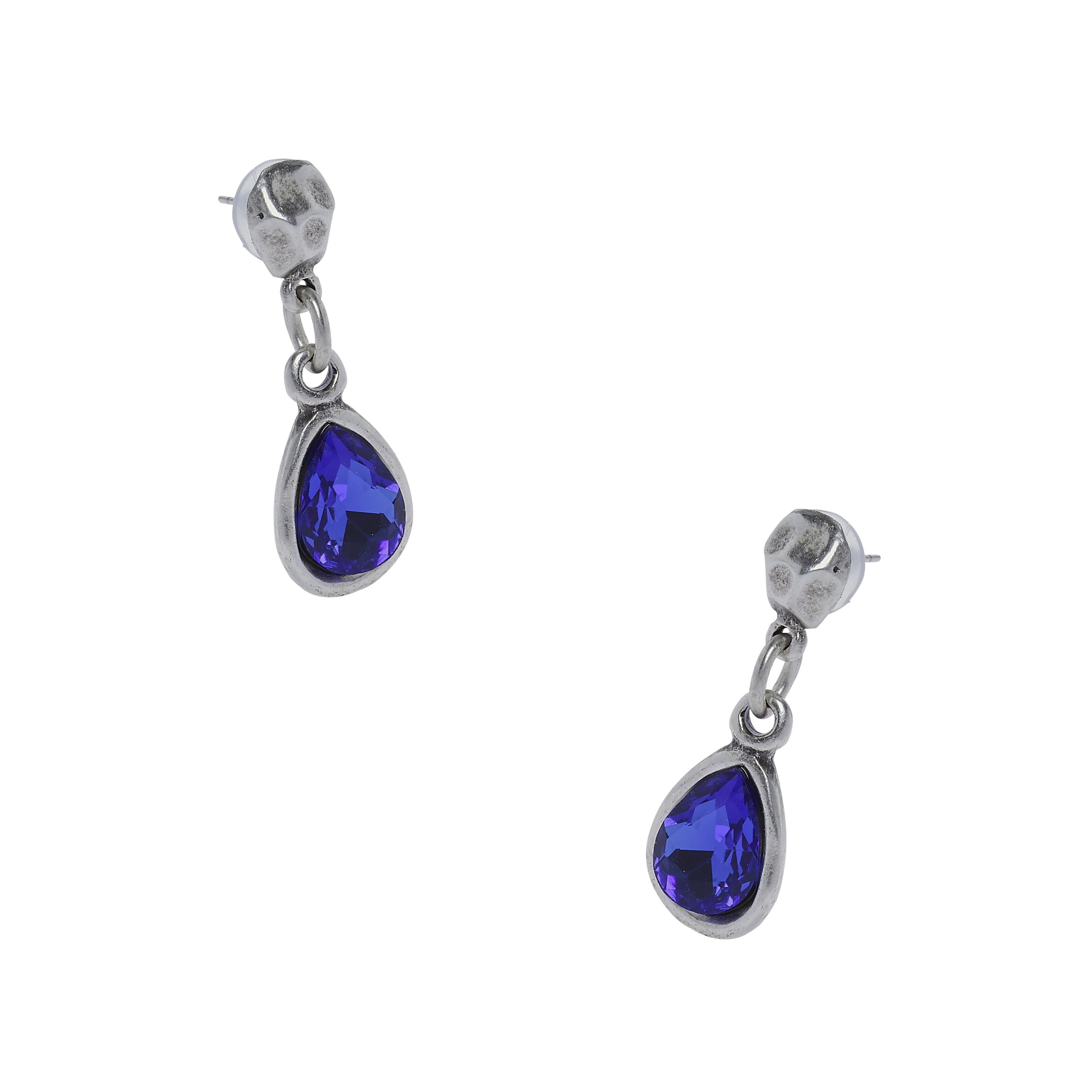 Handmade Crystal Pewter Earrings - NE1270 - Image 3