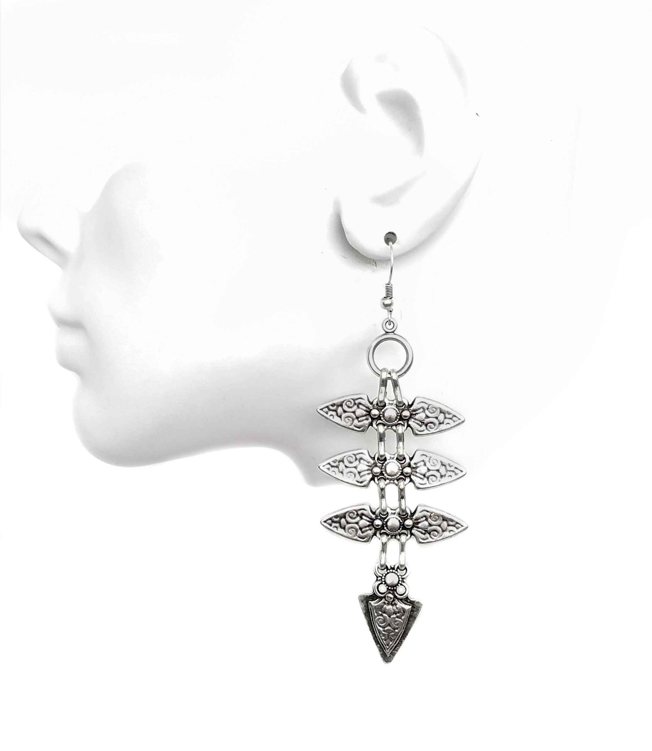 Handmade Pewter Earrings - KU77 - Image 3