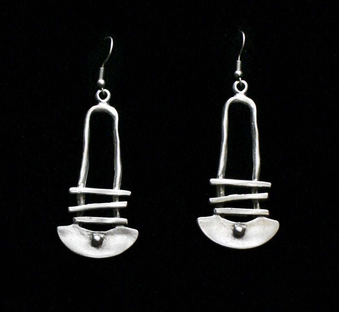 Handmade Pewter Earrings - KU141 - Image 3