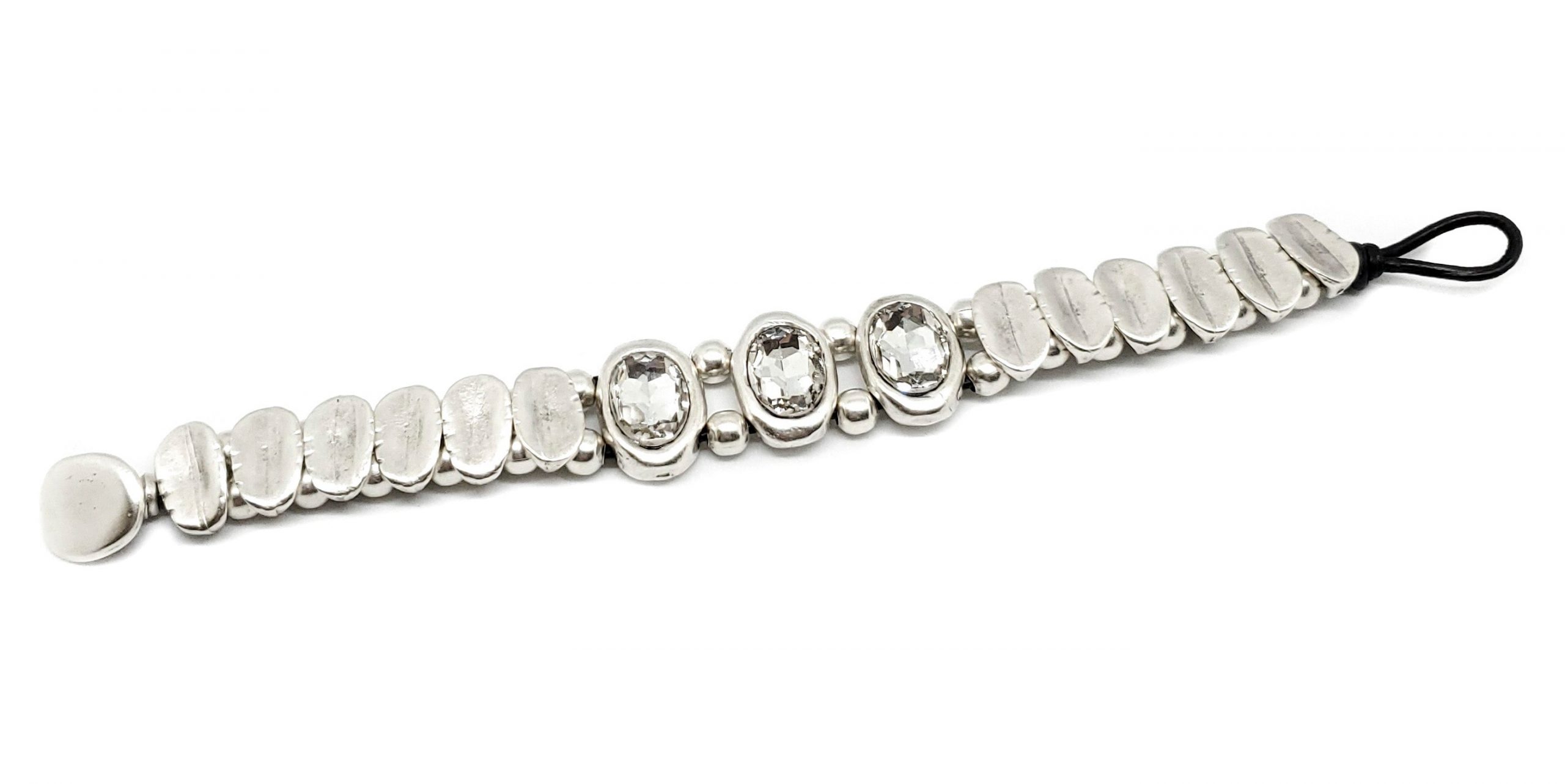 Handmade Crystal Pewter Bracelet - NB2367 - Image 2