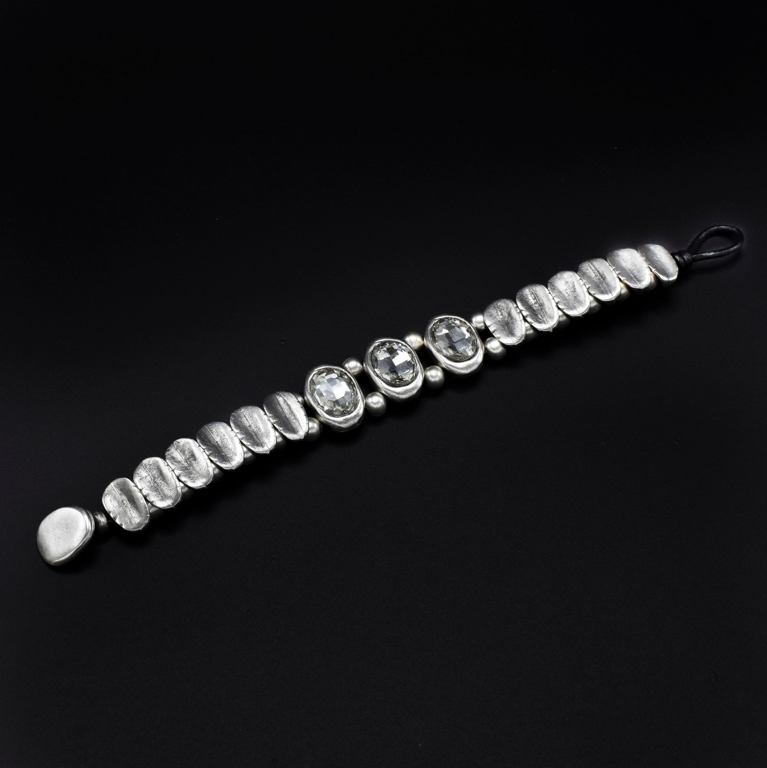 Handmade Crystal Pewter Bracelet - NB2367 - Image 6