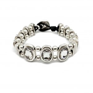 Handmade Crystal Pewter Bracelet - NB2367