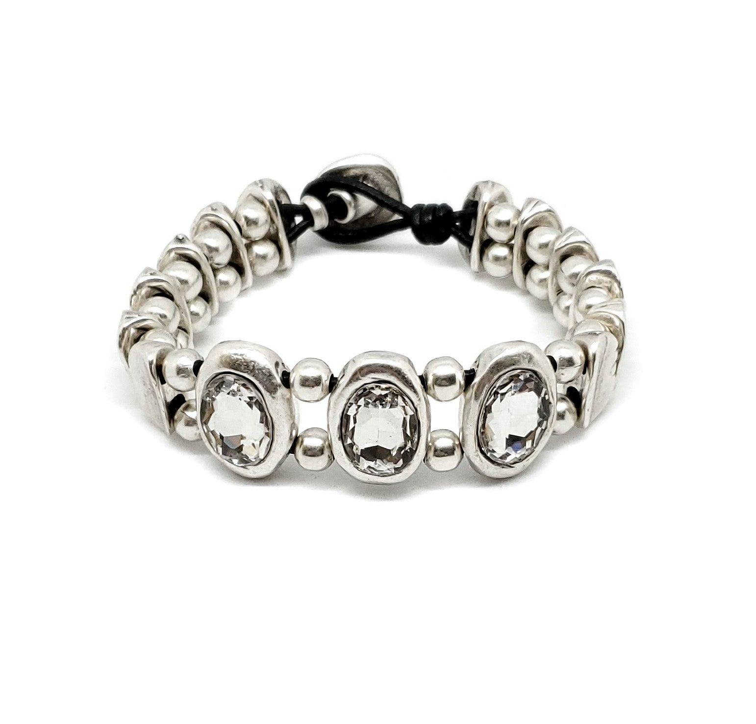Handmade Crystal Pewter Bracelet - NB2367