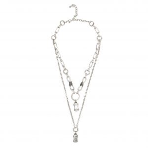 Handmade Melancholy Crystal Pewter Necklace - NN3521