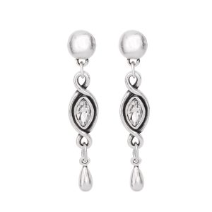 Handmade Crystal Pewter Earrings - 1805