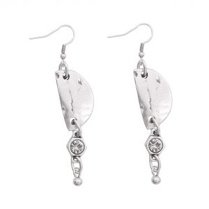 Handmade Crystal Pewter Earrings - 1812