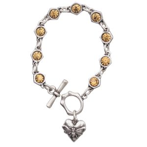 Handmade Crystal Pewter Bracelet - 2809
