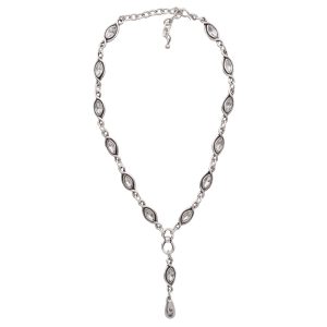 Handmade Crystal Pewter Necklace - 3805