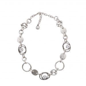 Handmade Crystal Pewter Necklace - 3807