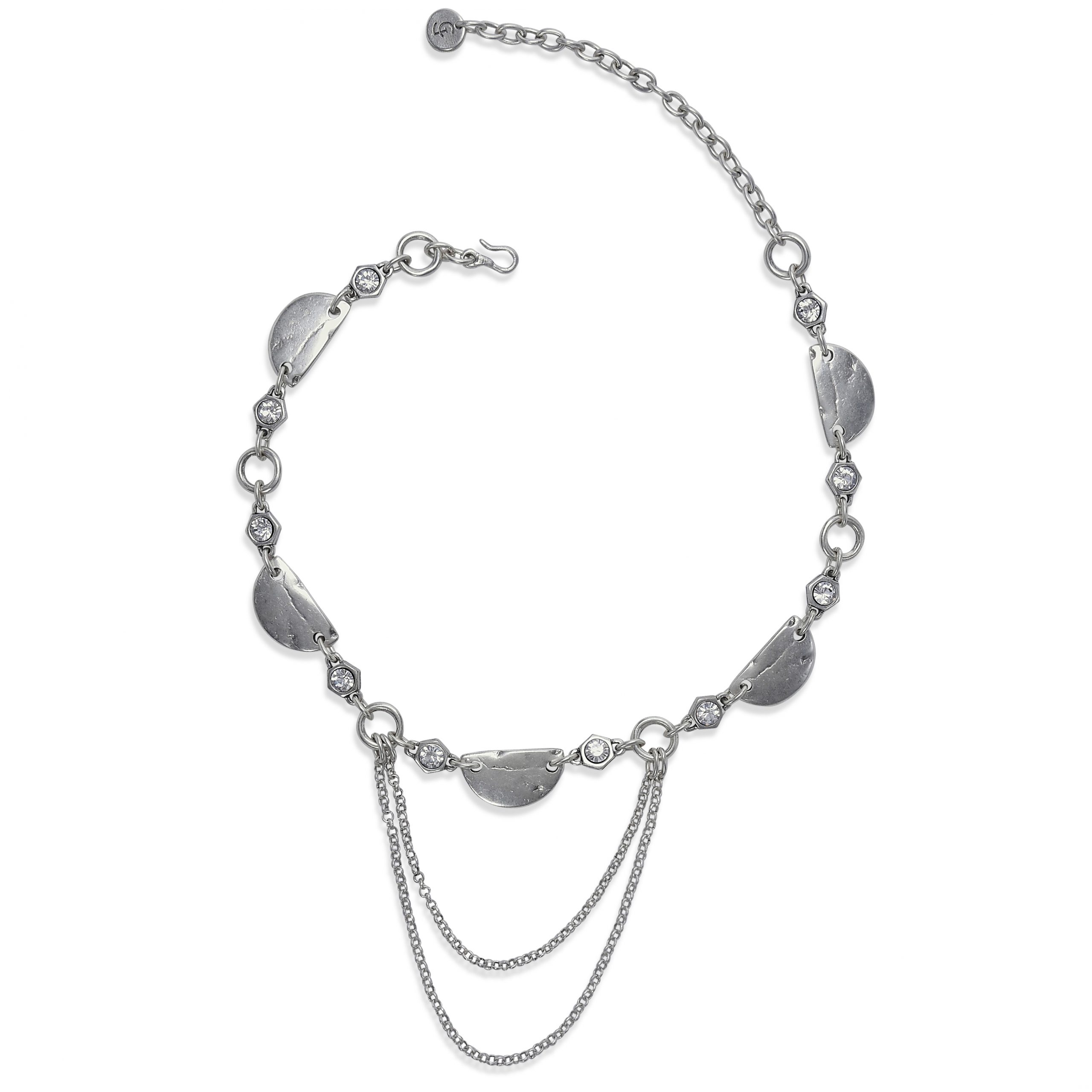 Handmade Crystal Pewter Necklace - 3812 - Image 3