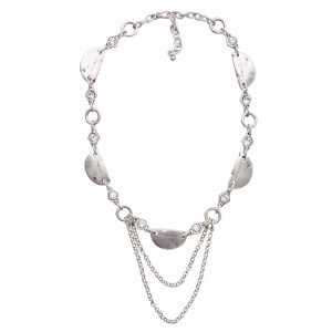 Handmade Crystal Pewter Necklace - 3812