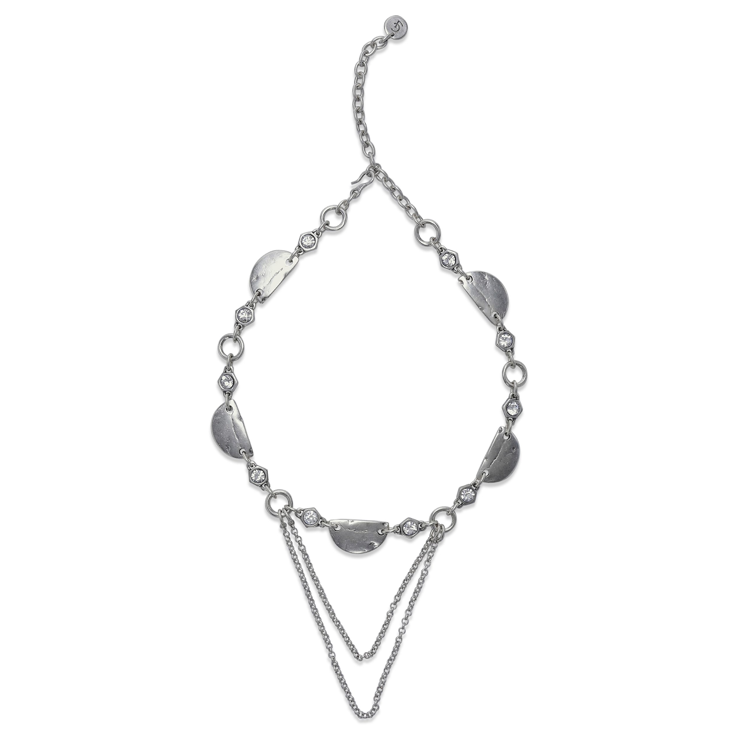 Handmade Crystal Pewter Necklace - 3812 - Image 2