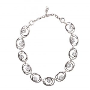 Handmade Crystal Pewter Necklace - 3813