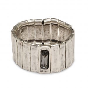 Handmade Crystal Pewter Bracelet - NB2214 Smoky