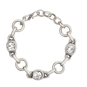 Handmade Crystal Pewter Bracelet - NB2508