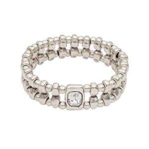 Handmade Crystal Pewter Bracelet - NB2521