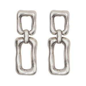 Handmade Bone Pewter Earrings - NE1501