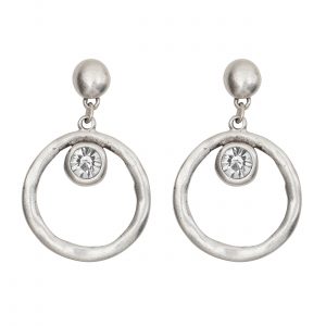 Handmade Crystal Pewter Earrings - NE1518