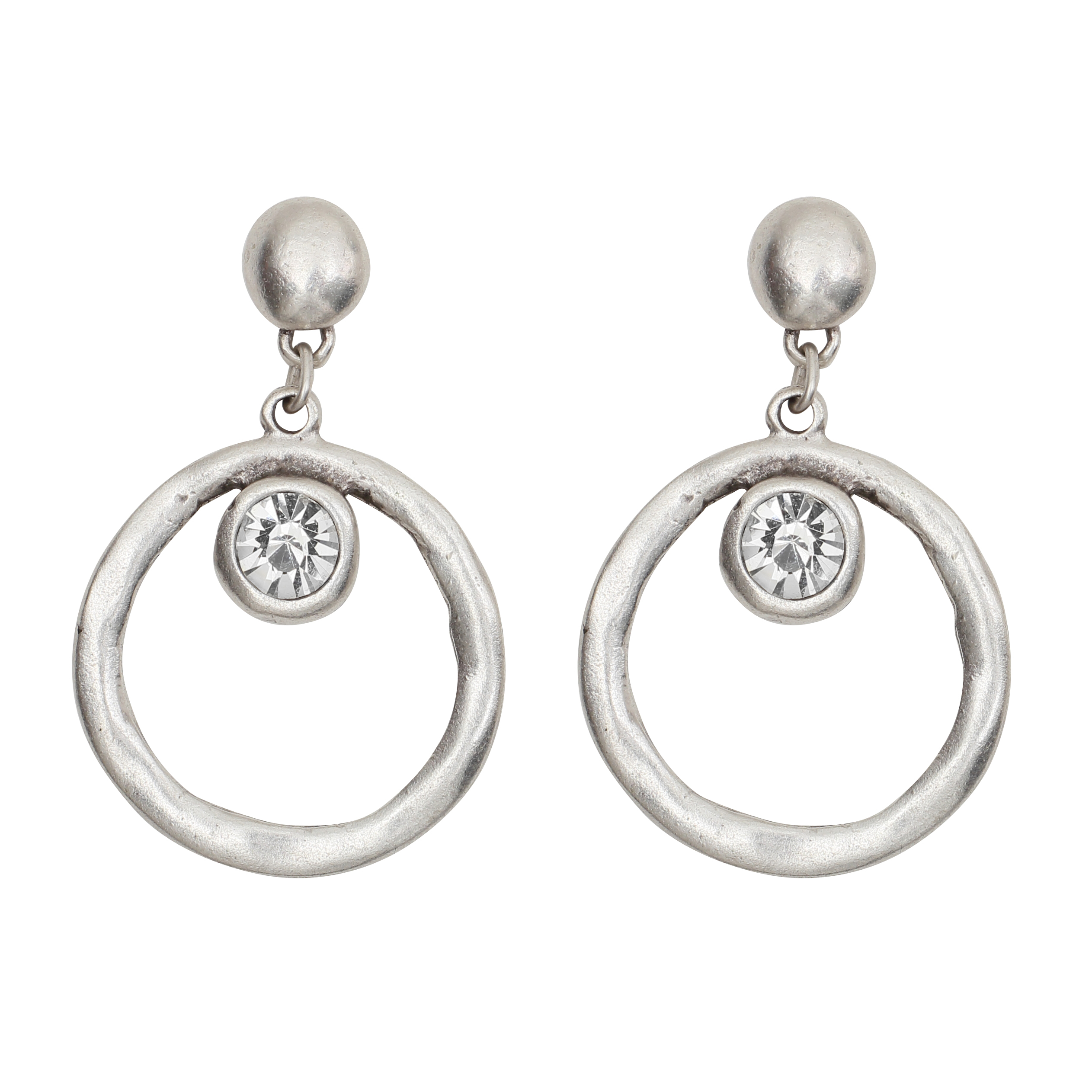 Handmade Crystal Pewter Earrings - NE1518