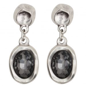 Handmade Crystal Pewter Earrings - NE1529