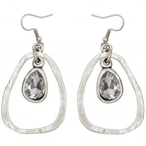 Handmade Crystal Pewter Earrings - NE1543
