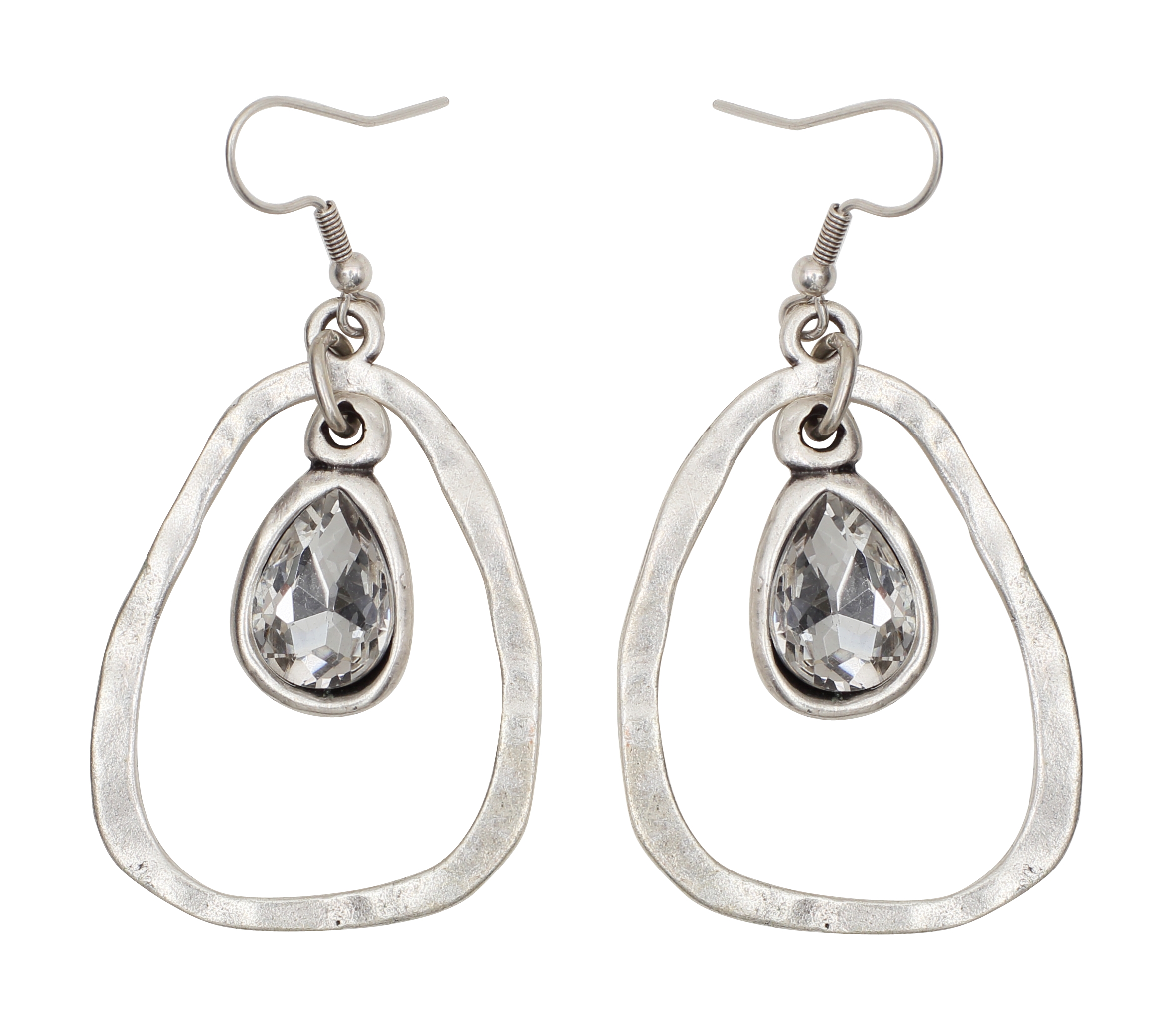 Handmade Crystal Pewter Earrings - NE1543