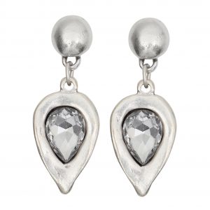 Handmade Crystal Pewter Earrings - NE1544
