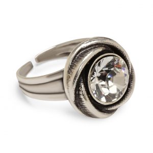 Handmade Crystal Pewter Rings - NR6057